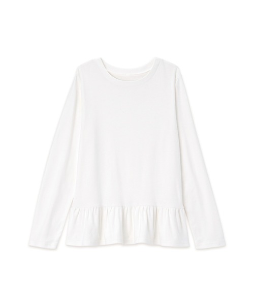 CHAN ME（チャンミ）の「裾フリルTシャツ（Tシャツ/カットソー・レディース・グレー/ネイビー/ホワイト/ブラック・X-LARGE/LARGE/MEDIUM）」の22枚目の写真