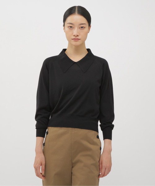 マーガレットハウエル CAST OFF ROLL NECK 麻綿 ニット MARGARET HOWELL（マーガレットハウエル）の「LONG SLEEVE CAST