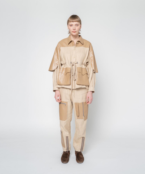 muller of yoshiokubo（ミュラーオブヨシオクボ）の「muller of yoshiokubo ミュラーオブヨシオクボ / MOON SHIRTS BLOUSON ムーンシャツブルゾン / MLF25203（ブルゾン・レディース・ブラック/ベージュ・36）」の7枚目の写真