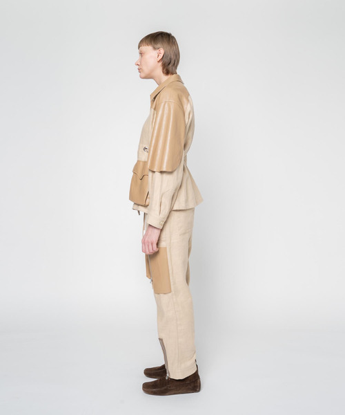 muller of yoshiokubo（ミュラーオブヨシオクボ）の「muller of yoshiokubo ミュラーオブヨシオクボ / MOON SHIRTS BLOUSON ムーンシャツブルゾン / MLF25203（ブルゾン・レディース・ブラック/ベージュ・36）」の6枚目の写真