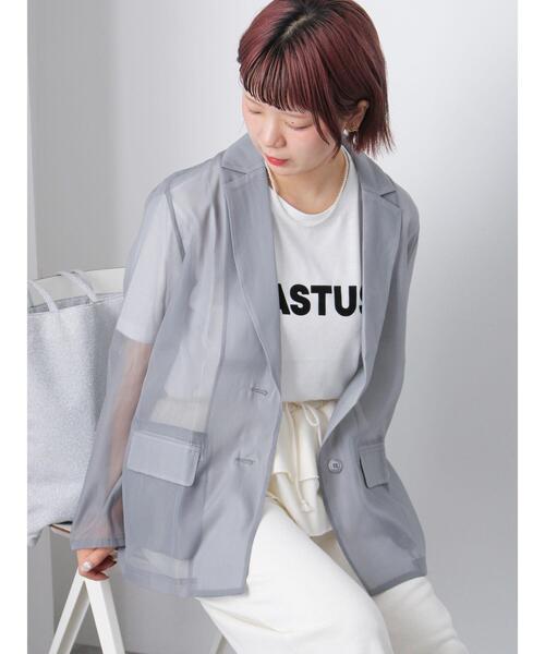 ehka sopo（エヘカソポ）の「◎シアーテーラードジャケット（テーラードジャケット・レディース・グレー/サックスブルー/ベージュ・F）」の2枚目の写真