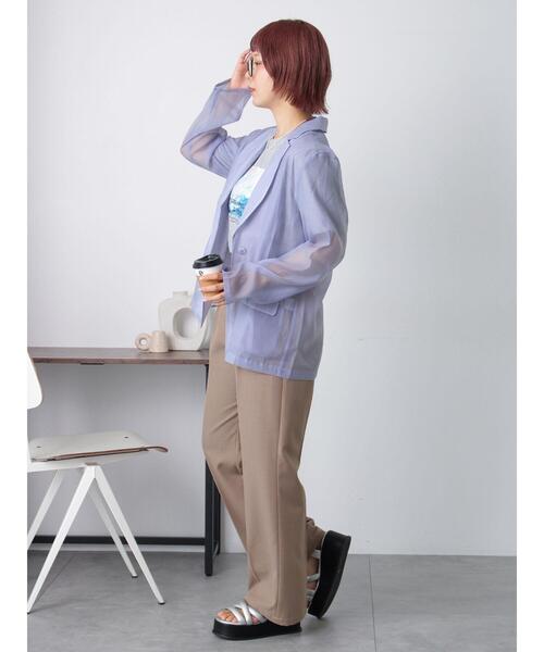 ehka sopo（エヘカソポ）の「◎シアーテーラードジャケット（テーラードジャケット・レディース・グレー/サックスブルー/ベージュ・F）」の4枚目の写真