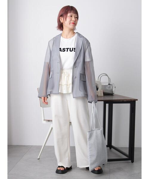 ehka sopo（エヘカソポ）の「◎シアーテーラードジャケット（テーラードジャケット・レディース・グレー/サックスブルー/ベージュ・F）」の9枚目の写真