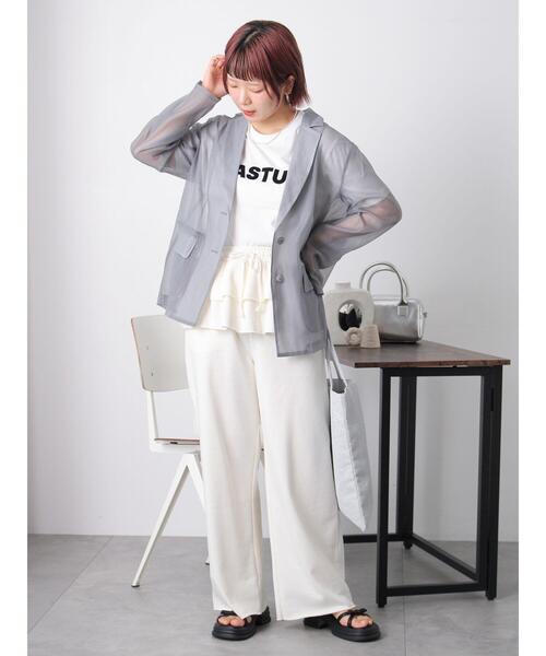 ehka sopo（エヘカソポ）の「◎シアーテーラードジャケット（テーラードジャケット・レディース・グレー/サックスブルー/ベージュ・F）」の10枚目の写真