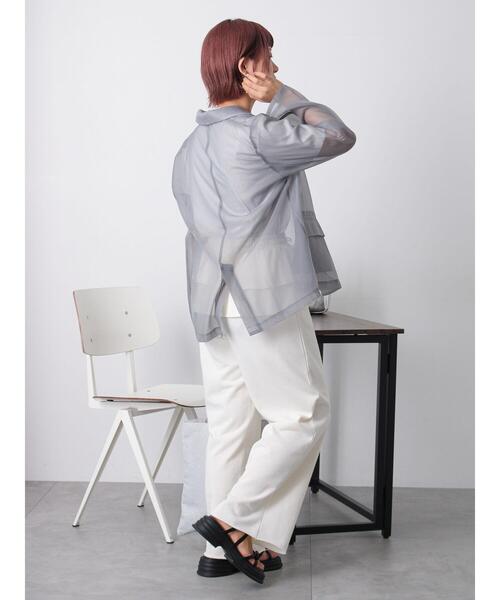 ehka sopo（エヘカソポ）の「◎シアーテーラードジャケット（テーラードジャケット・レディース・グレー/サックスブルー/ベージュ・F）」の12枚目の写真