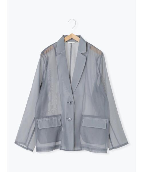 ehka sopo（エヘカソポ）の「◎シアーテーラードジャケット（テーラードジャケット・レディース・グレー/サックスブルー/ベージュ・F）」の13枚目の写真