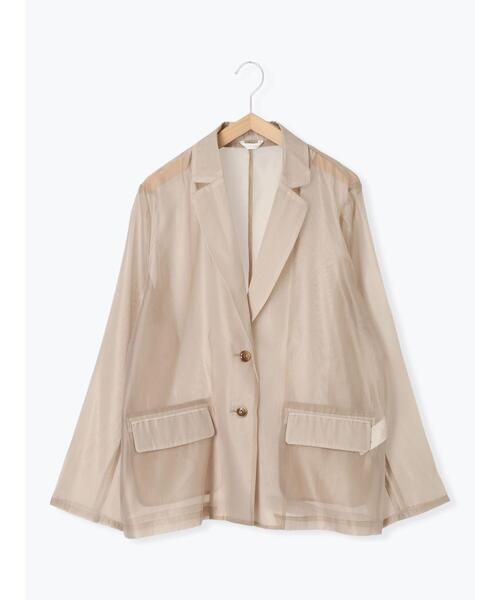 ehka sopo（エヘカソポ）の「◎シアーテーラードジャケット（テーラードジャケット・レディース・グレー/サックスブルー/ベージュ・F）」の14枚目の写真