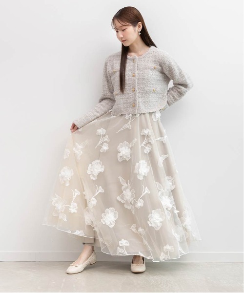 RANDA（ランダ）の「ツイードニットカーディガン（カーディガン/ボレロ・レディース・ピンク/アイボリー/グレー/ブラック・FREE）」の20枚目の写真