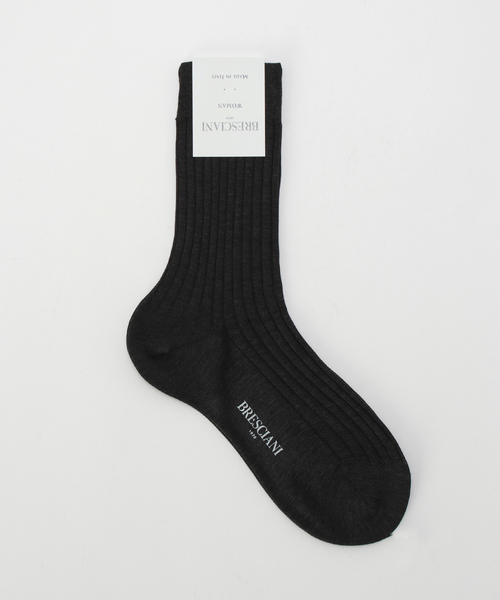 Bresciani（ブレシアニ）の「BRESCIANI ブレッシアーニ 別注 リブソックス WD009UN0001（ソックス/靴下・レディース・ネイビー/ピンク/レッド/グリーン/キャメル/ホワイト/グレー/チャコールグレー・FREE）」の2枚目の写真