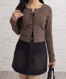 clear | フロントスピンドルカットソー[カジュアル 着回し抜群 大人]≪AW新作≫(Tシャツ/カットソー)