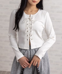 clear | フロントスピンドルカットソー[カジュアル 着回し抜群 大人]≪AW新作≫(Tシャツ/カットソー)