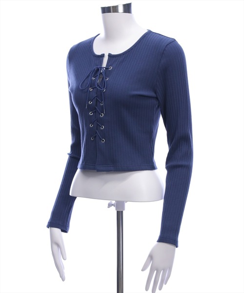 clear（クリア）の「フロントスピンドルカットソー[カジュアル 着回し抜群 大人]（Tシャツ/カットソー・レディース・ブラック/オフホワイト/チャコールグレー/ネイビー/ブラウン/レッド・F）」の19枚目の写真