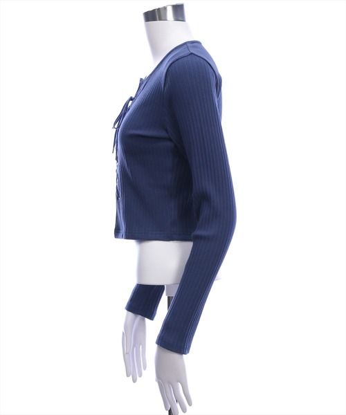 clear（クリア）の「フロントスピンドルカットソー[カジュアル 着回し抜群 大人]（Tシャツ/カットソー・レディース・ブラック/オフホワイト/チャコールグレー/ネイビー/ブラウン/レッド・F）」の20枚目の写真