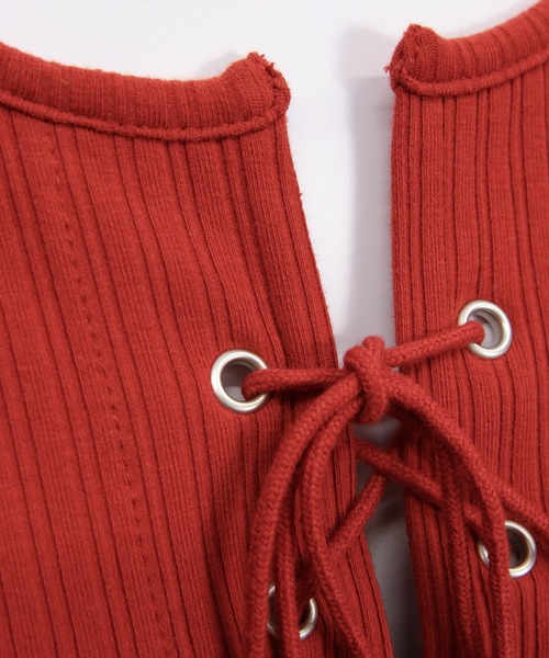 clear（クリア）の「フロントスピンドルカットソー[カジュアル 着回し抜群 大人]（Tシャツ/カットソー・レディース・ブラック/オフホワイト/チャコールグレー/ネイビー/ブラウン/レッド・F）」の16枚目の写真