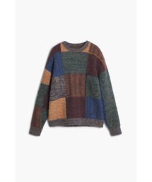 Desigual | パッチワーク配色厚手長袖ニットセーター(ニット/セーター)