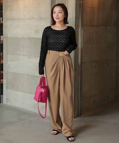 DONOBAN（ドノバン）の「パイピングフラワーレースカットソー（Tシャツ/カットソー・レディース・ホワイト/ブラック・ONE）」の17枚目の写真