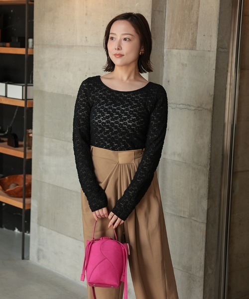 DONOBAN（ドノバン）の「パイピングフラワーレースカットソー（Tシャツ/カットソー・レディース・ホワイト/ブラック・ONE）」の18枚目の写真