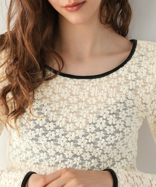 のんた ハートモチーフプリントTシャツ(M ホワイト): トップス｜Right