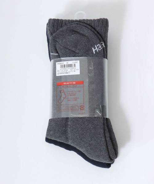 HANES（ヘインズ）の「Hanes（ヘインズ）無地ハーフパイルクルーソックス2足セット/ メンズサイズ レディースサイズ靴下（ソックス/靴下・メンズ・ブラック/グレー系その他/ホワイト・23-25cm/25-27CM）」の9枚目の写真