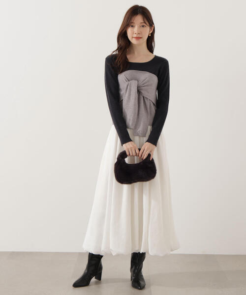 PROPORTION BODY DRESSING（プロポーションボディドレッシング）の「＜ウォッシャブル＞バルーンスカート / 1215220003（スカート・レディース・ホワイト/ブラック・P/S/MEDIUM）」の12枚目の写真