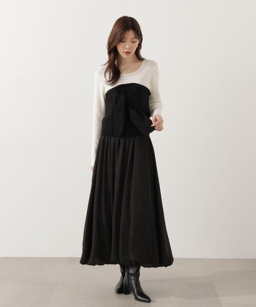PROPORTION BODY DRESSING（プロポーションボディドレッシング）の「＜ウォッシャブル＞バルーンスカート / 1215220003（スカート・レディース・ホワイト/ブラック・P/S/MEDIUM）」の2枚目の写真