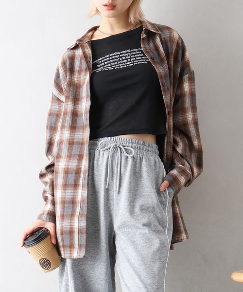 SpRay（スプレイ）の「ビエラチェック3WAYシャツ（シャツ/ブラウス・レディース・ブラック/グレー/ブラウン・FREE）」の5枚目の写真