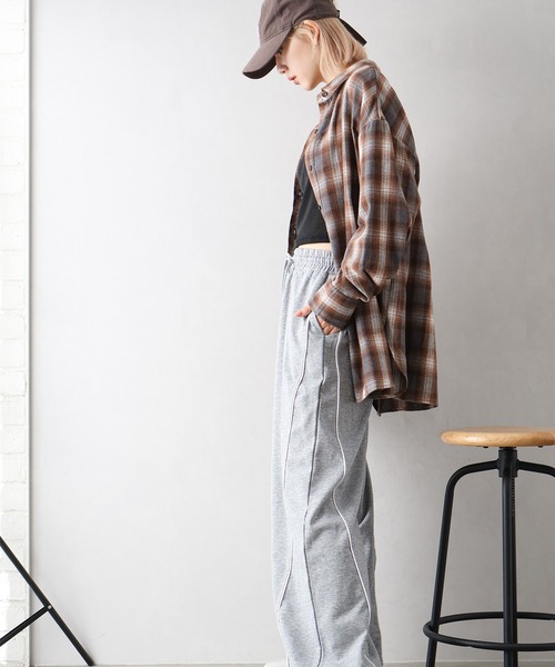 SpRay（スプレイ）の「ビエラチェック3WAYシャツ（シャツ/ブラウス・レディース・ブラック/グレー/ブラウン・FREE）」の9枚目の写真