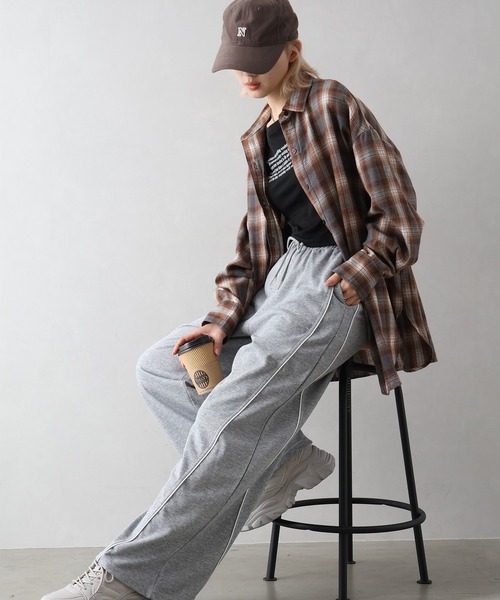 SpRay（スプレイ）の「ビエラチェック3WAYシャツ（シャツ/ブラウス・レディース・ブラック/グレー/ブラウン・FREE）」の10枚目の写真