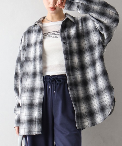 SpRay（スプレイ）の「ビエラチェック3WAYシャツ（シャツ/ブラウス・レディース・ブラック/グレー/ブラウン・FREE）」の16枚目の写真