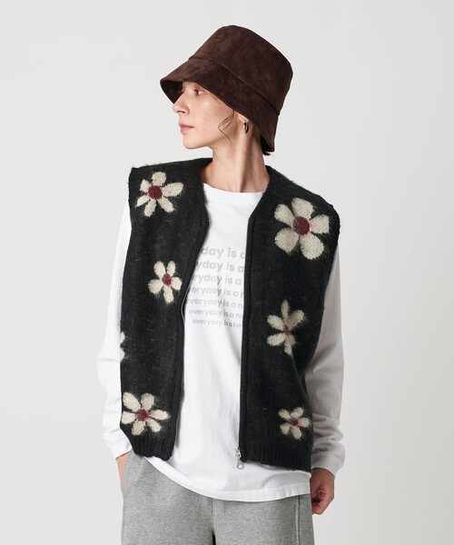 BEAUTY&YOUTH ブラック ベスト 36 別注】<TOWNCRAFT>ニット ベスト(ベスト)|TOWNCRAFT