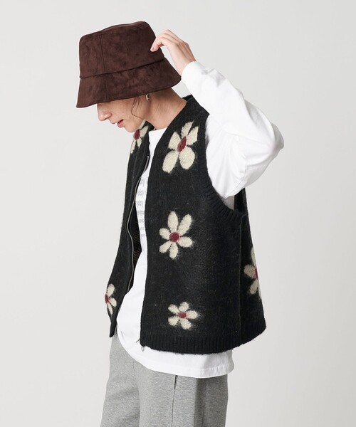 TOWNCRAFT（タウンクラフト）の「【別注】＜TOWNCRAFT＞ニット ベスト（ベスト・レディース・ブラック/オフホワイト・FREE）」の3枚目の写真