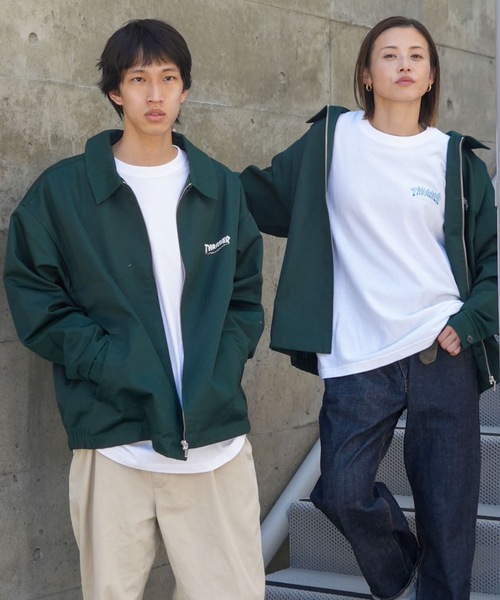 THRASHER(スラッシャー)の「TWILL WORK JACKET/THRASHER スラッシャー ツイル ワーク ジャケット カバーオール ブルゾン アウターワークウェア ストリート(ブルゾン・メンズ・ブラック/ダークグリーン・MEDIUM/X-LARGE/LARGE)」の14枚目の写真