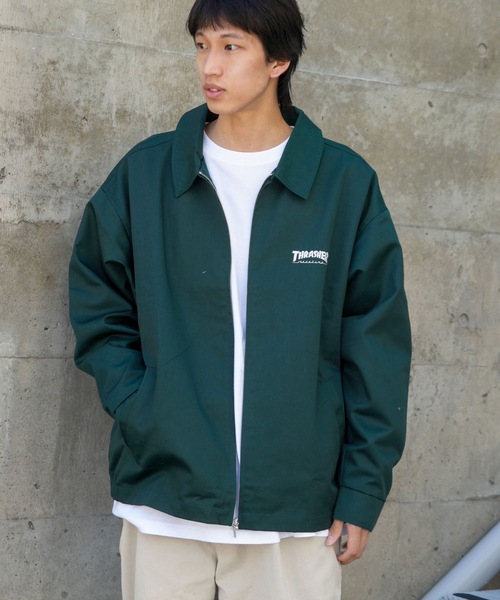 THRASHER(スラッシャー)の「TWILL WORK JACKET/THRASHER スラッシャー ツイル ワーク ジャケット カバーオール ブルゾン アウターワークウェア ストリート(ブルゾン・メンズ・ブラック/ダークグリーン・MEDIUM/X-LARGE/LARGE)」の19枚目の写真