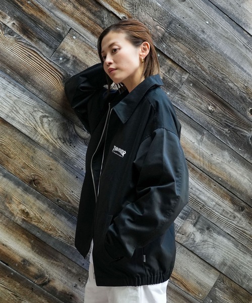 THRASHER(スラッシャー)の「TWILL WORK JACKET/THRASHER スラッシャー ツイル ワーク ジャケット カバーオール ブルゾン アウターワークウェア ストリート(ブルゾン・メンズ・ブラック/ダークグリーン・MEDIUM/X-LARGE/LARGE)」の7枚目の写真