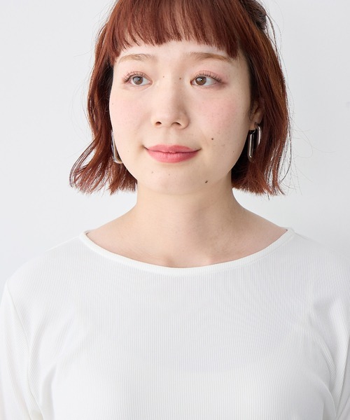 anyfee(エニフィー)の「【anyfee/大きいサイズ】シアードッキング長袖レイヤードTシャツ/チュニック《ニット別売り》(Tシャツ/カットソー・レディース・アイボリー/サックスブルー・3L/5L/LL/4L)」の21枚目の写真