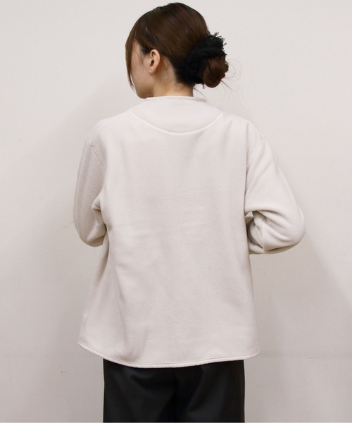 Vincent et Mireille(バンソンエミレイユ)の「VINCENT ET MIREILLE/ヴァンソン エ ミレイユ フリースカーディガン FLEECE CARDIGAN(カーディガン/ボレロ・レディース・ブラック/ベージュ/オフホワイト・36)」の9枚目の写真