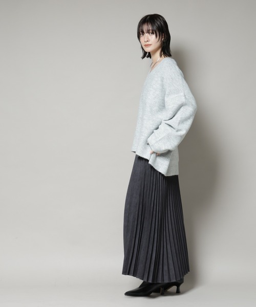 セール】Vネックワイドシルエット圧縮ニット（ニット/セーター）｜NANO