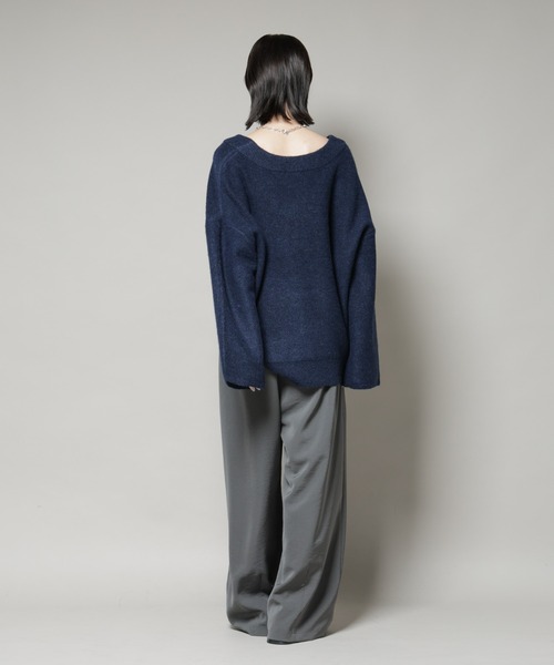 セール】Vネックワイドシルエット圧縮ニット（ニット/セーター）｜NANO