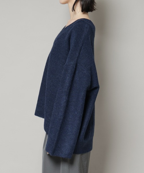 セール】Vネックワイドシルエット圧縮ニット（ニット/セーター）｜NANO