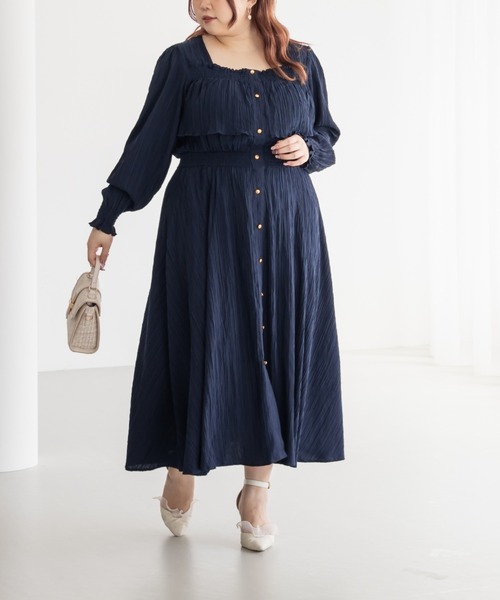 CLETTEオリジナルフロントボタンティアードデザインワンピース