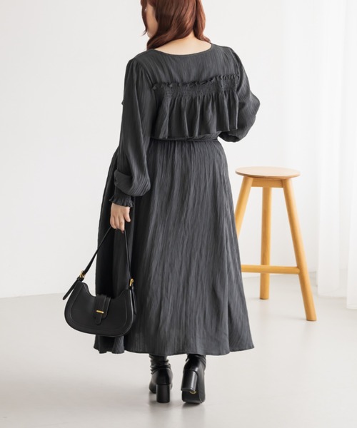 CLETTEオリジナルフロントボタンティアードデザインワンピース