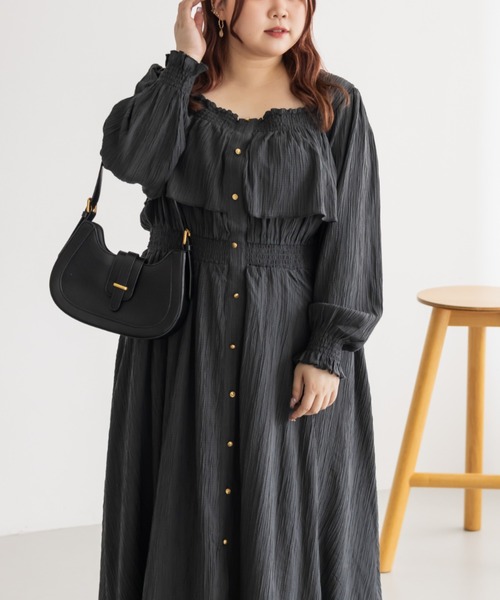 【最終価格】 CLETTEオリジナル★フロントボタンティアードデザインワンピース CLETTEオリジナルフロントボタンティアードデザインワンピース