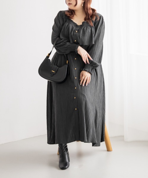 【最終価格】 CLETTEオリジナル★フロントボタンティアードデザインワンピース CLETTEオリジナルフロントボタンティアードデザインワンピース