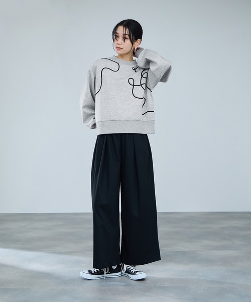 Mac-House(マックハウス)の「milli de l'airAIRier Code Art Sweat/エアリエコードアートスウェット(スウェット・レディース・ライトグレー/ブラック/オフホワイト・M)」の18枚目の写真