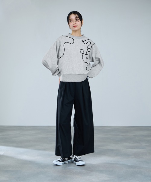 Mac-House(マックハウス)の「milli de l'airAIRier Code Art Sweat/エアリエコードアートスウェット(スウェット・レディース・ライトグレー/ブラック/オフホワイト・M)」の19枚目の写真