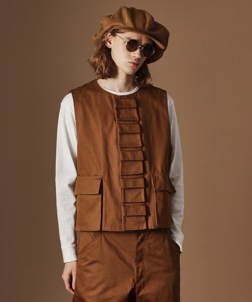 40ｃｔ＆525（フォーティーカラッツアンドゴーニーゴ）の「【Sサイズ～】多ポケットユーティリティべスト（ベスト・メンズ・ブラウン系/ブラック・04/01/02/03）」の2枚目の写真