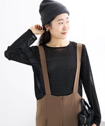 le.coeur blanc | シアーラメフロッキードットプルオーバー(Tシャツ/カットソー)