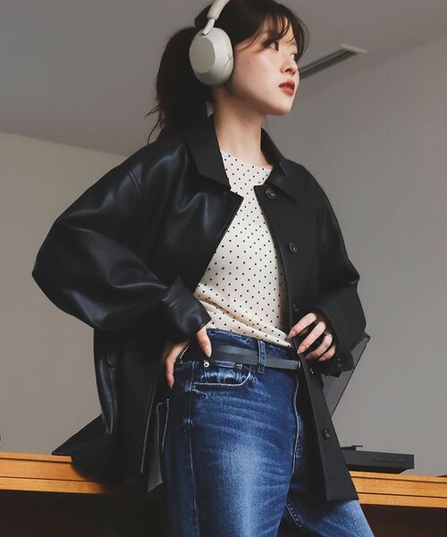 le.coeur blanc（ルクールブラン）の「シアーラメフロッキードットプルオーバー（Tシャツ/カットソー・レディース・ブラウン系その他2/ブラック系その他/ホワイト系その他・38）」の13枚目の写真