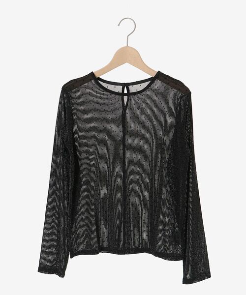 le.coeur blanc（ルクールブラン）の「シアーラメフロッキードットプルオーバー（Tシャツ/カットソー・レディース・ブラウン系その他2/ブラック系その他/ホワイト系その他・38）」の15枚目の写真