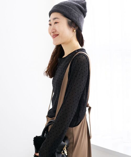 le.coeur blanc（ルクールブラン）の「シアーラメフロッキードットプルオーバー（Tシャツ/カットソー・レディース・ブラウン系その他2/ブラック系その他/ホワイト系その他・38）」の19枚目の写真